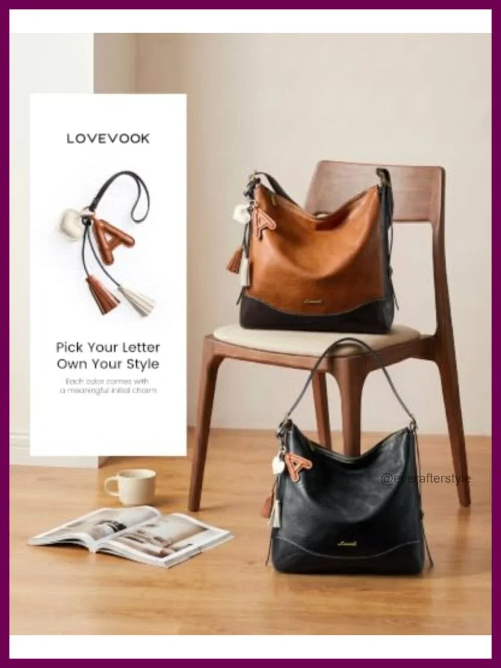 Vegan Leather Hobo Bag with Cup Holder - Crossbody Shoulder Purse